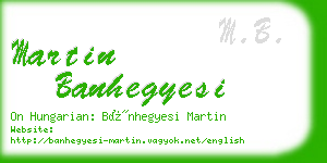 martin banhegyesi business card